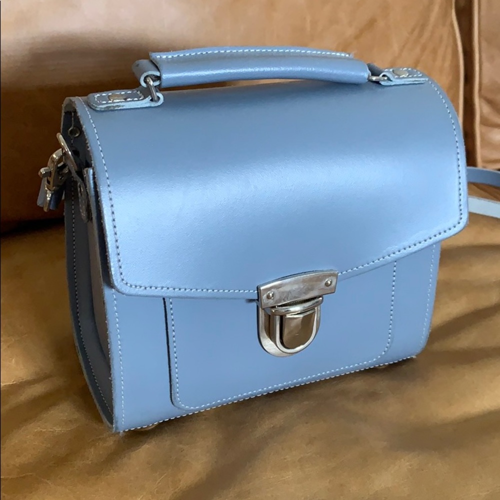 Zatchel  lilac grey handmade leather sugarcube